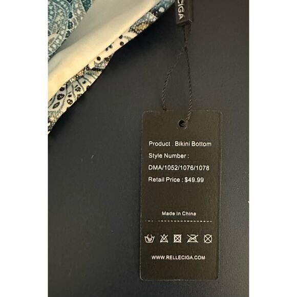 RELLECIGA Women's Cheeky Brazilian Cut Bikini Bottom Printed Size Small - Picture 2 of 6